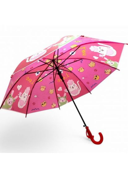 Комбінована} парасолька дитяча mic червона з принтом для захисту від дощу та сонця розкладний купол 77 см ProDobro (367091904)