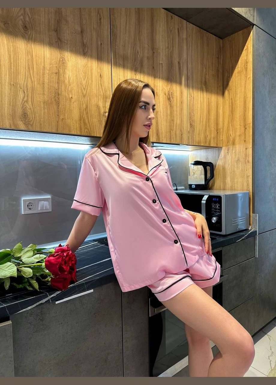 Розовая пижама с шортиками No Brand