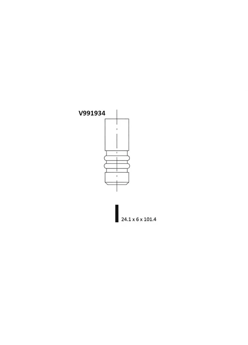 Клапан двигуна EX FORD FXDA/FXDB/FXDC/FXDD/HWDA/HWDB 24.1X6X101.4 V991934-ua BGA (366191002)