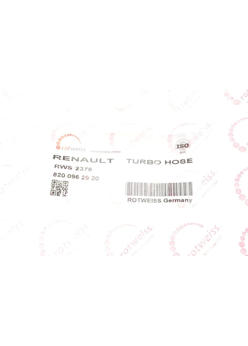 Патрубок інтеркулера Renault Megane III/Scenic III 1.9 dCi 08 RWS2376 (opt-om) Rotweiss (391371316)