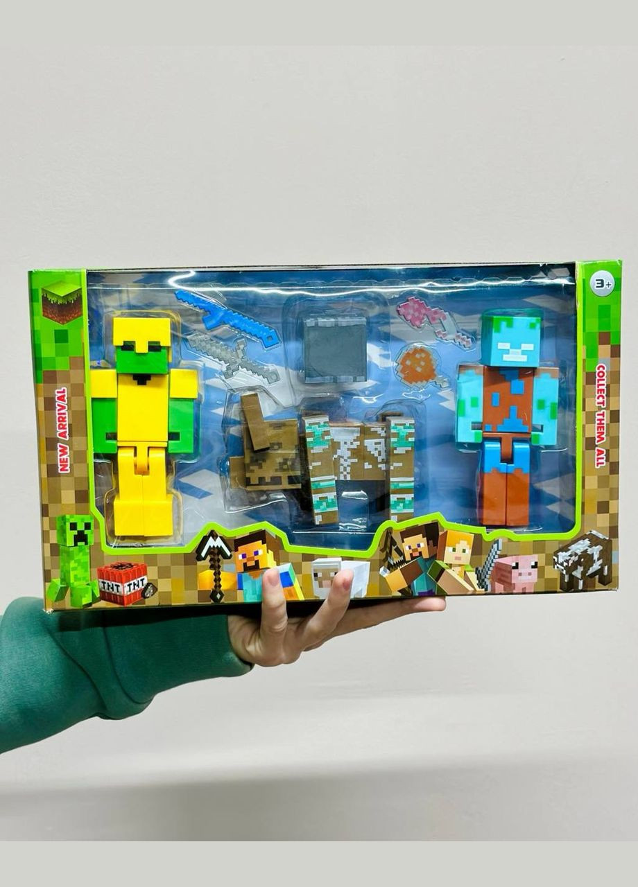 Дитячий ігровий набір Minecraft 48122-2 Майнкрафт герої з песиком і ігровим кубом Lego (327217174)