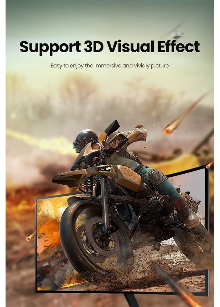 Кабель DP 1.4 Male to Male Plastic Case Braided Cable 1m (UGR-80390) (UGR-80390) Ugreen DP114 (369159724)