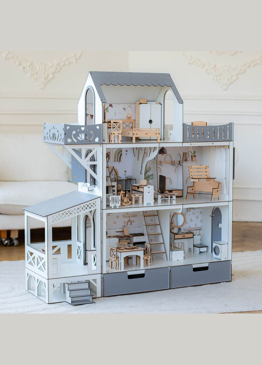 Кукольный домик для Барби "ЛЮКС тераса+балкон ЕКО" (kdb005_1eco) NestWood (303632967)