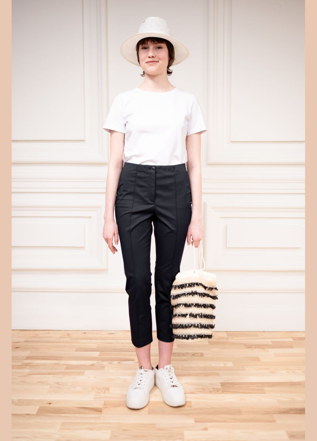 Хлопчатобумажные укороченные брюки темно-синего цвета Берни Dolcedonna (340247986)