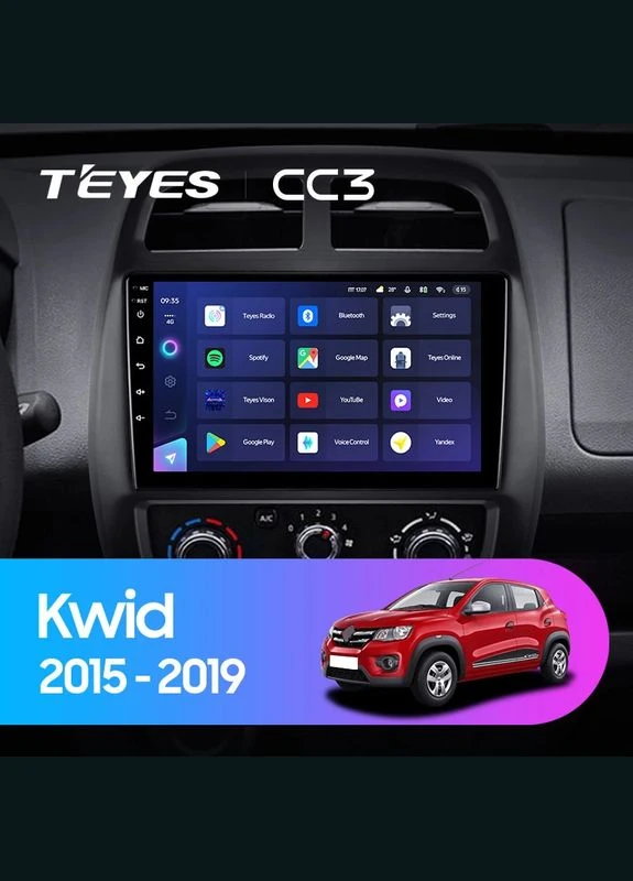 Штатна магнітола CC3 2K 4+32 Gb Renault KWID 2015-2019 9" (L1) Teyes (378916327)
