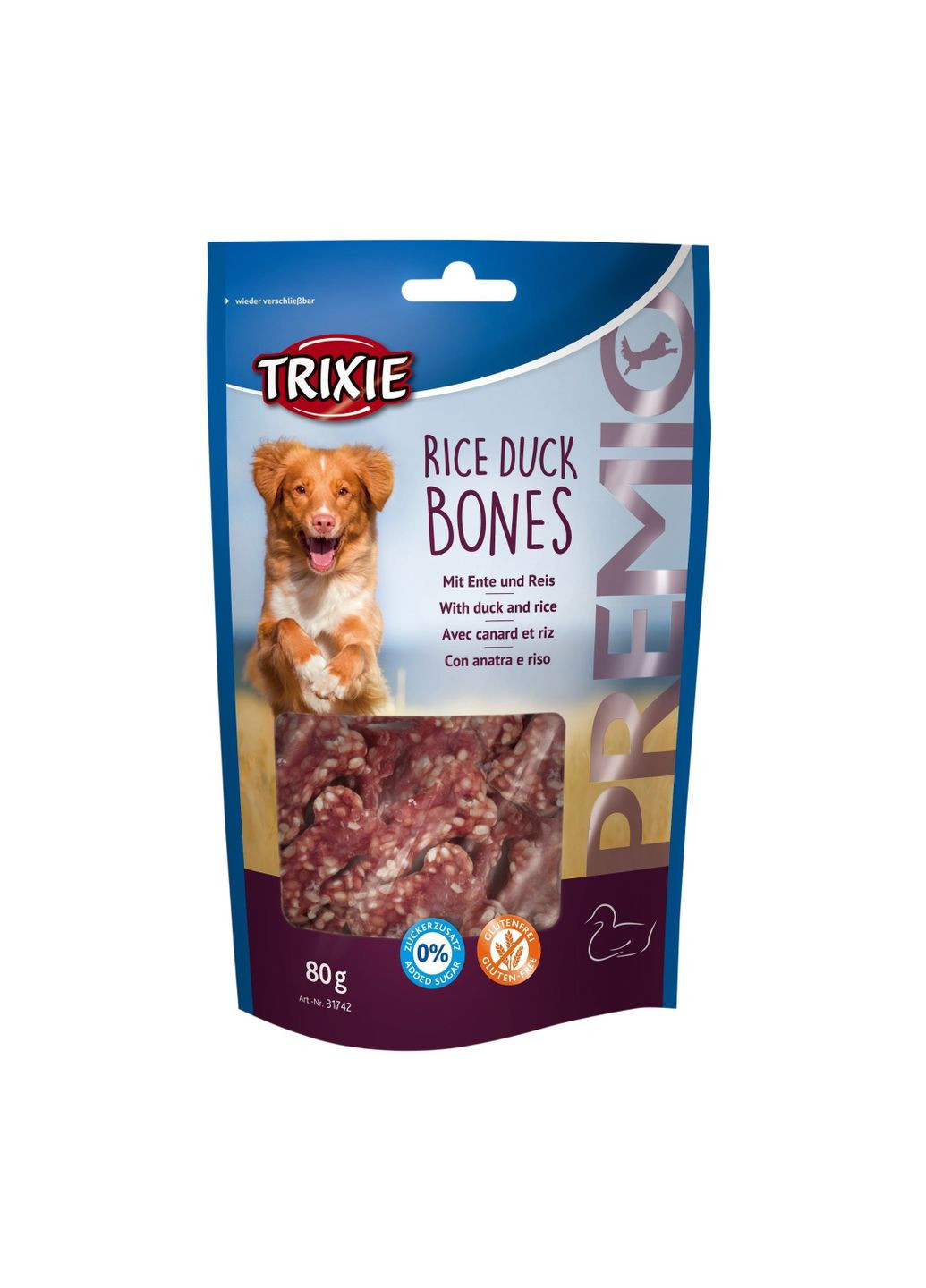 Лакомство для собак 31742 Premio Rice Duck Bones рис/утка 80 г (4011905317427) Trixie (307251941)