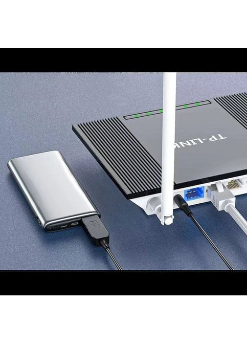 Кабель для роутера от повербанка с преобразователем на 12V, DC 2.1x5.5mm, USB 5V-->12V, 1м Кабель повышения напряжения Metr+ (305686015)