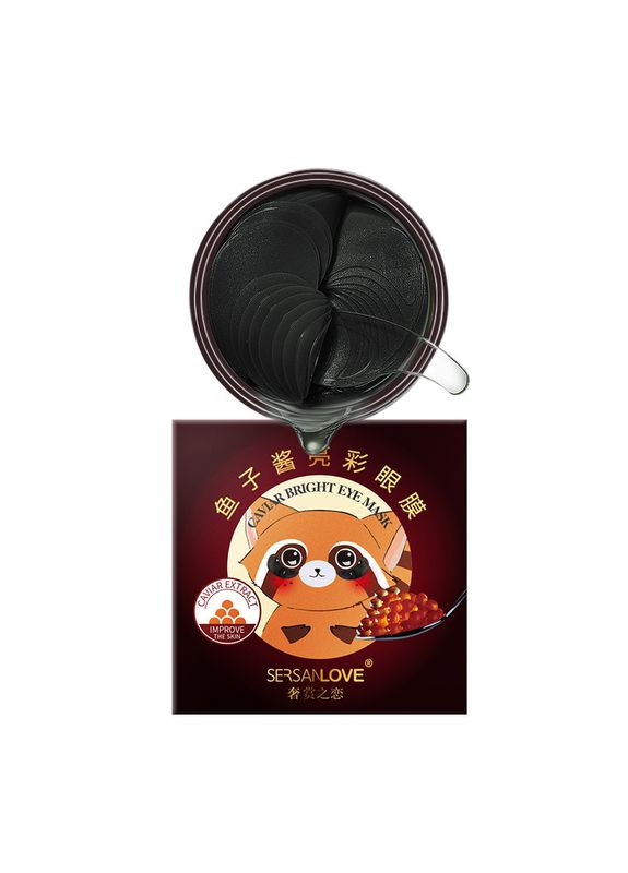 БЕЗ КОРОБКИ! Гидрогелевые патчи под глаза с красной икрой Caviar Bright Eye Mask, 90гр/60шт Sersanlove (317169615)