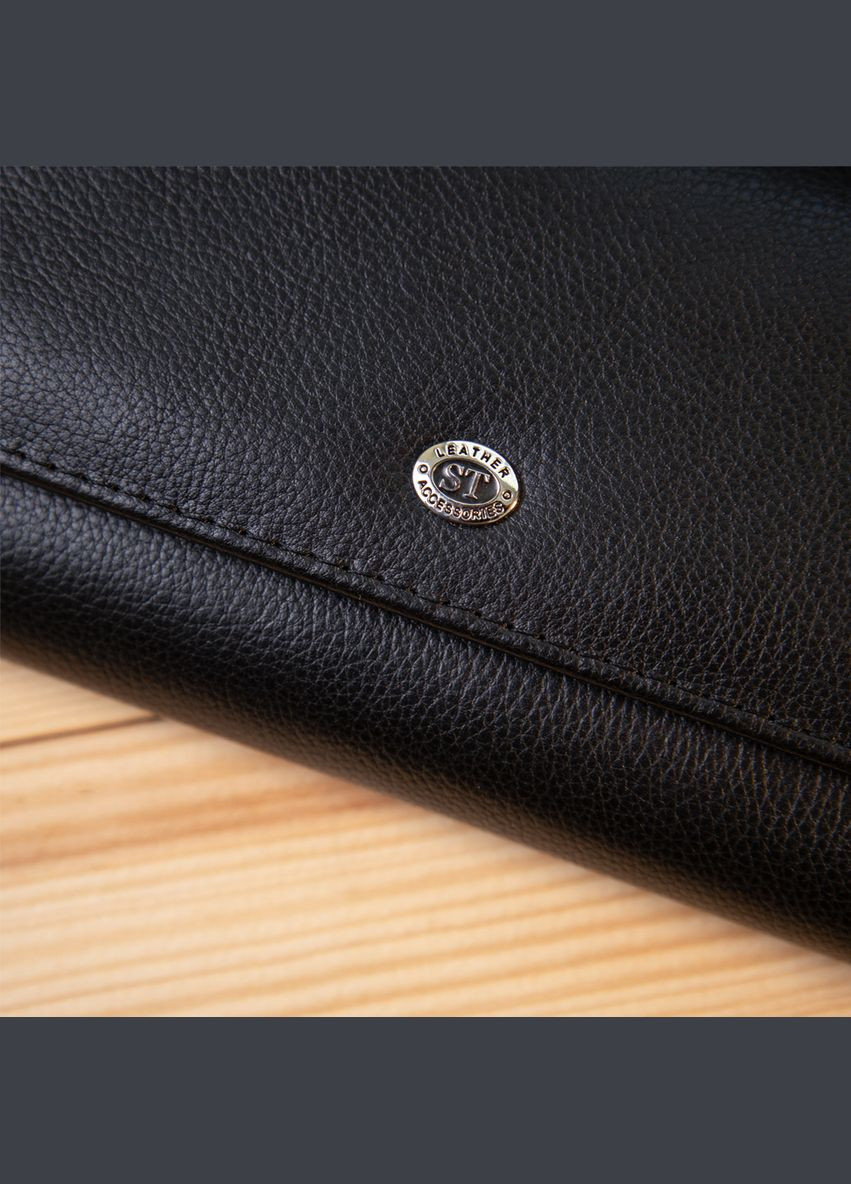 Женский кошелек из натуральной кожи с монетницей  19388 Черный st leather (306881830)