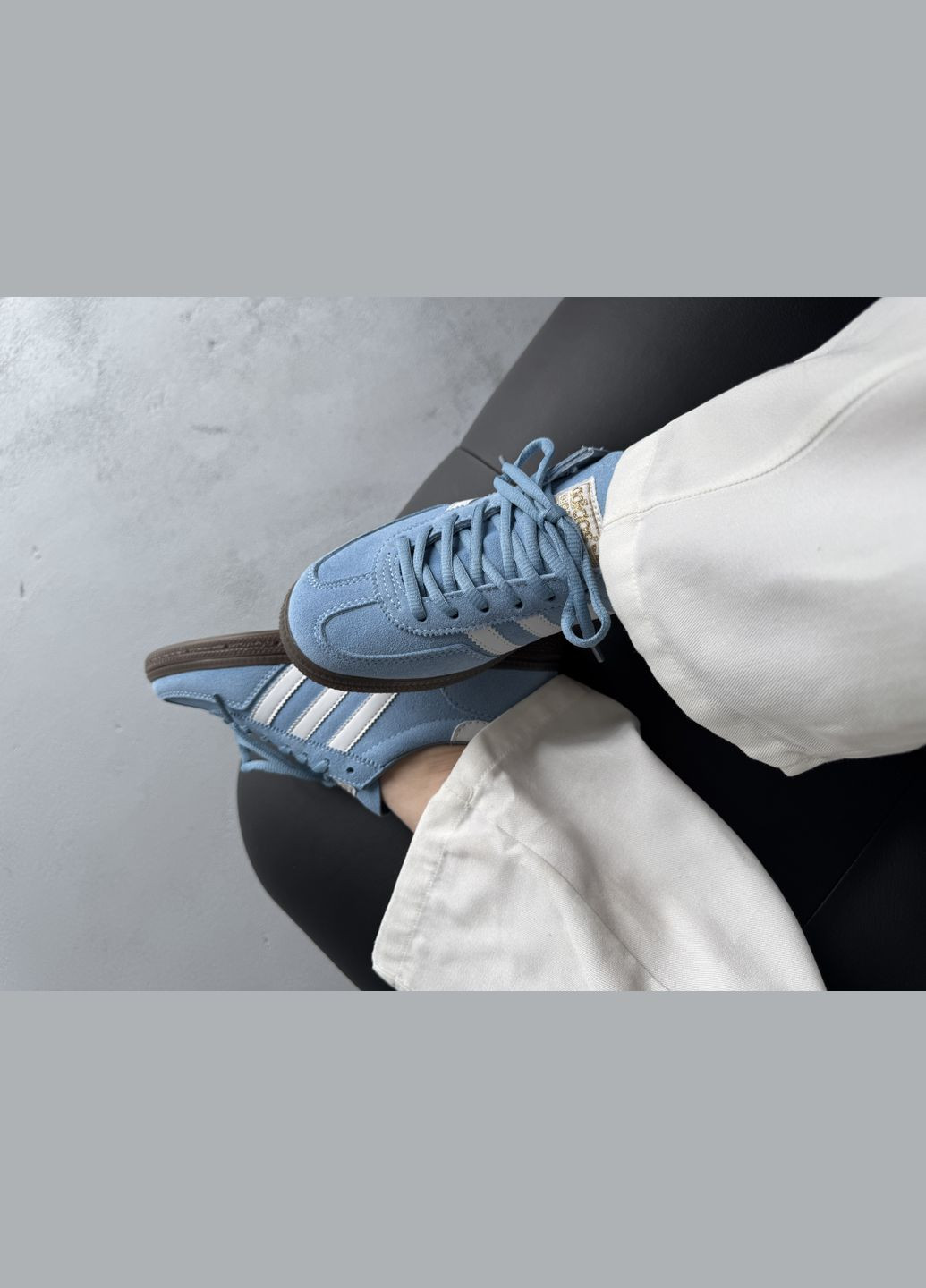 Блакитні Осінні кросівки чоловічі і жіночі adidas spezial handball blue white | адідас спеціал блакитні No Brand