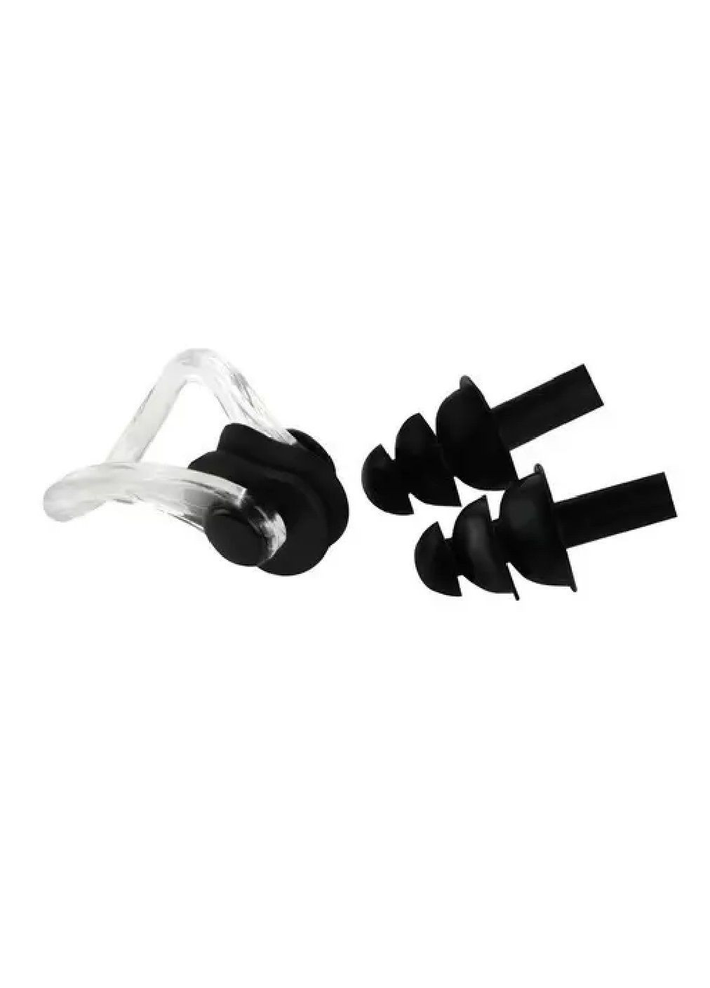 Набір комплект окуляри для плавання з покриттям антифог носовою пробкою берушами чохлом для перенесення (479759-Prob) Чорний Unbranded (323442048)