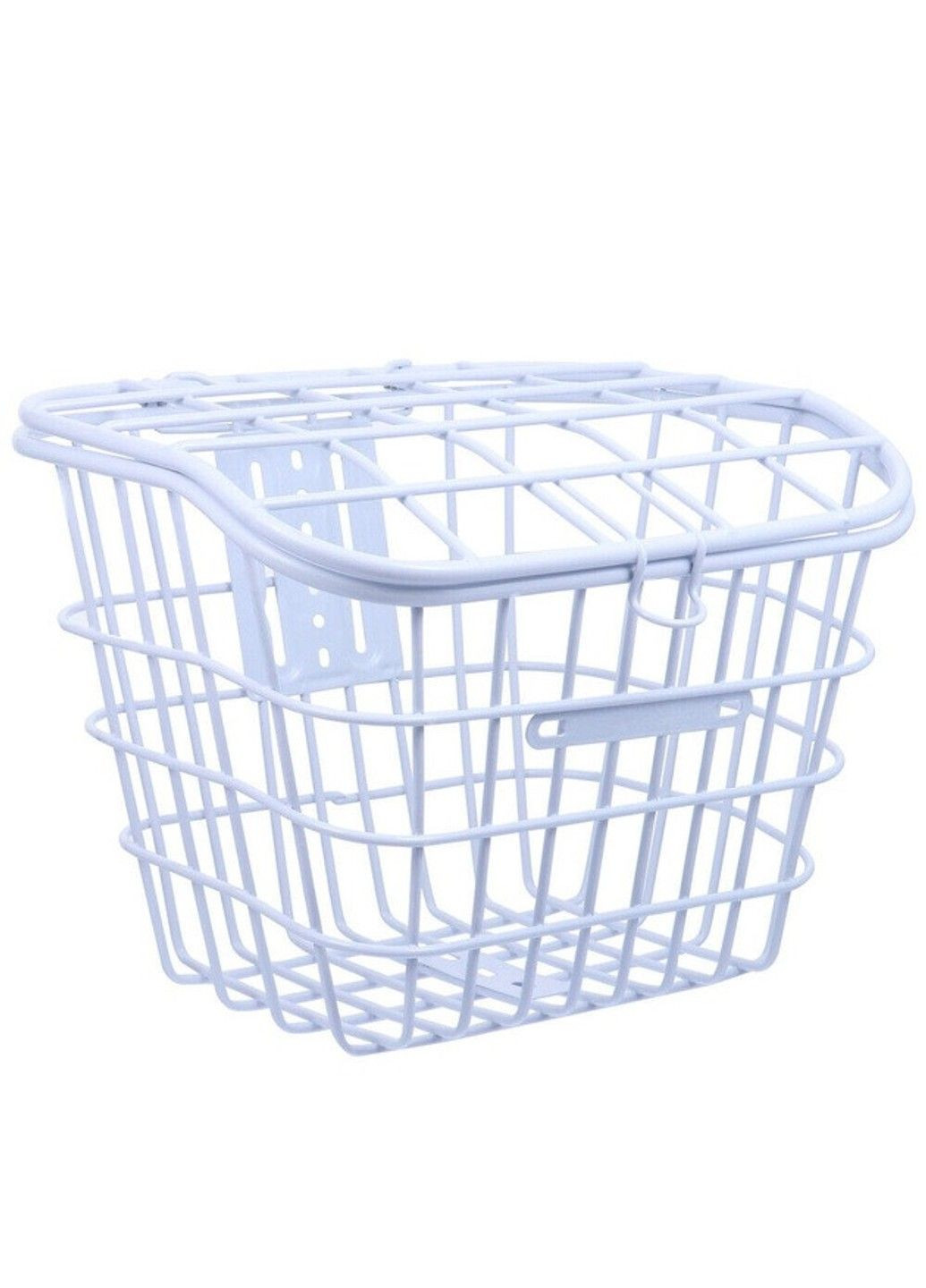 Корзина велосипедная Baisike 28" стальная с крышкой, белая No Brand (359457341)