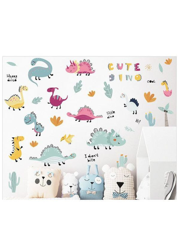 Виниловые наклейки Динозавры на отдыхе (лист 30 х 80 см) б249-23 SJL No Brand (358901506)