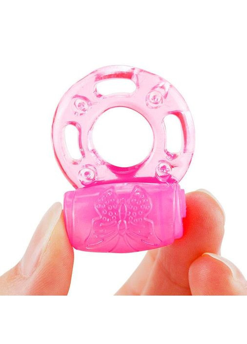 Эластичное эрекционное кольцо с вибрацией розового цвета для усиления эрекции у мужчин и удлинение полового акта China (360604522)