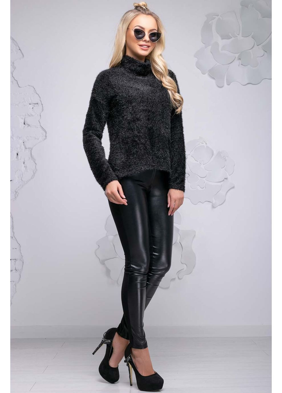 Чорний зимовий светр 1038.2732 Seventeen