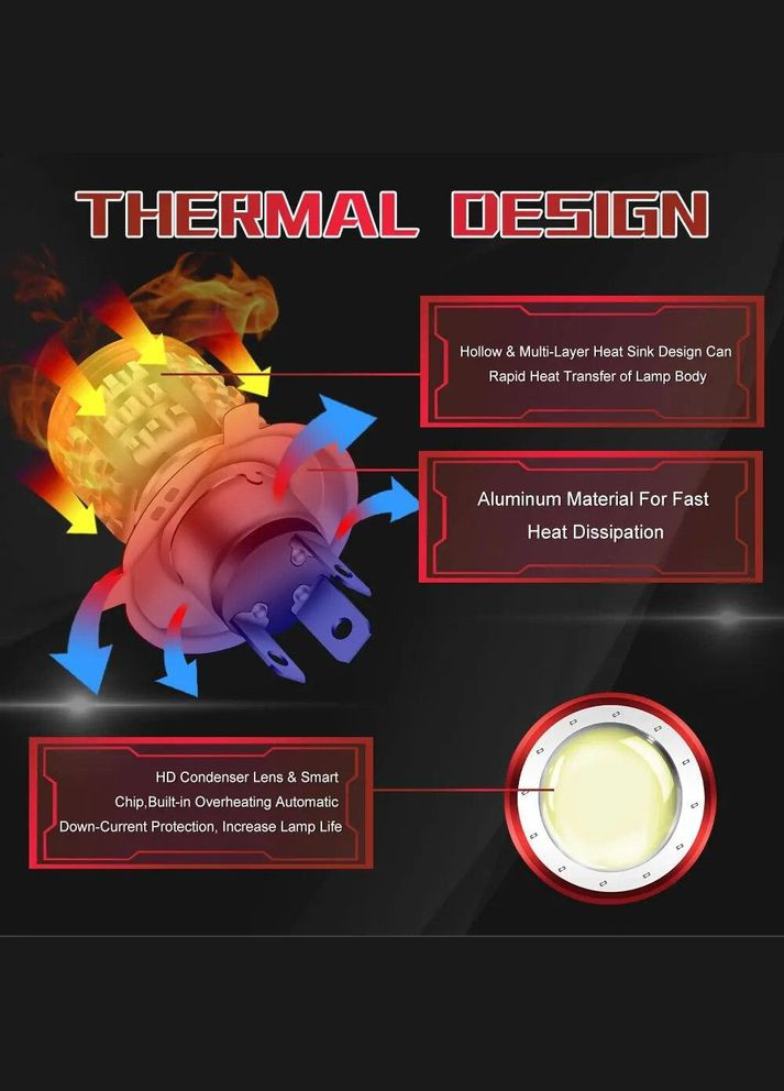 Світлодіодна лампа H4 LED Moto Білий / Жовтий No Brand (302243035)