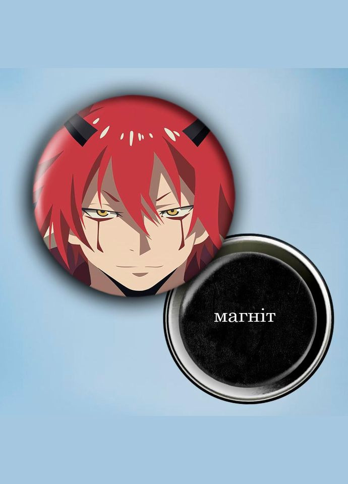 Фотомагніт (магніт на холодильник) Аніме Про моє переродження в слиз #0011 56 мм чорний No Brand (309153326)