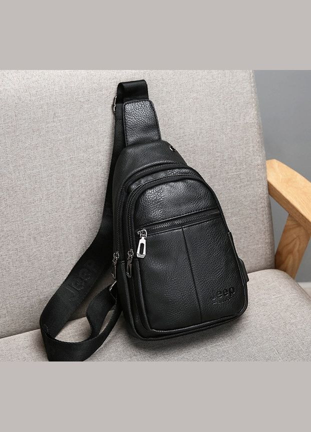 Чоловіча сумка бананка на груди барсетка на плече кросбоді з USB екошкірою(BRT) Jeep (336552007)