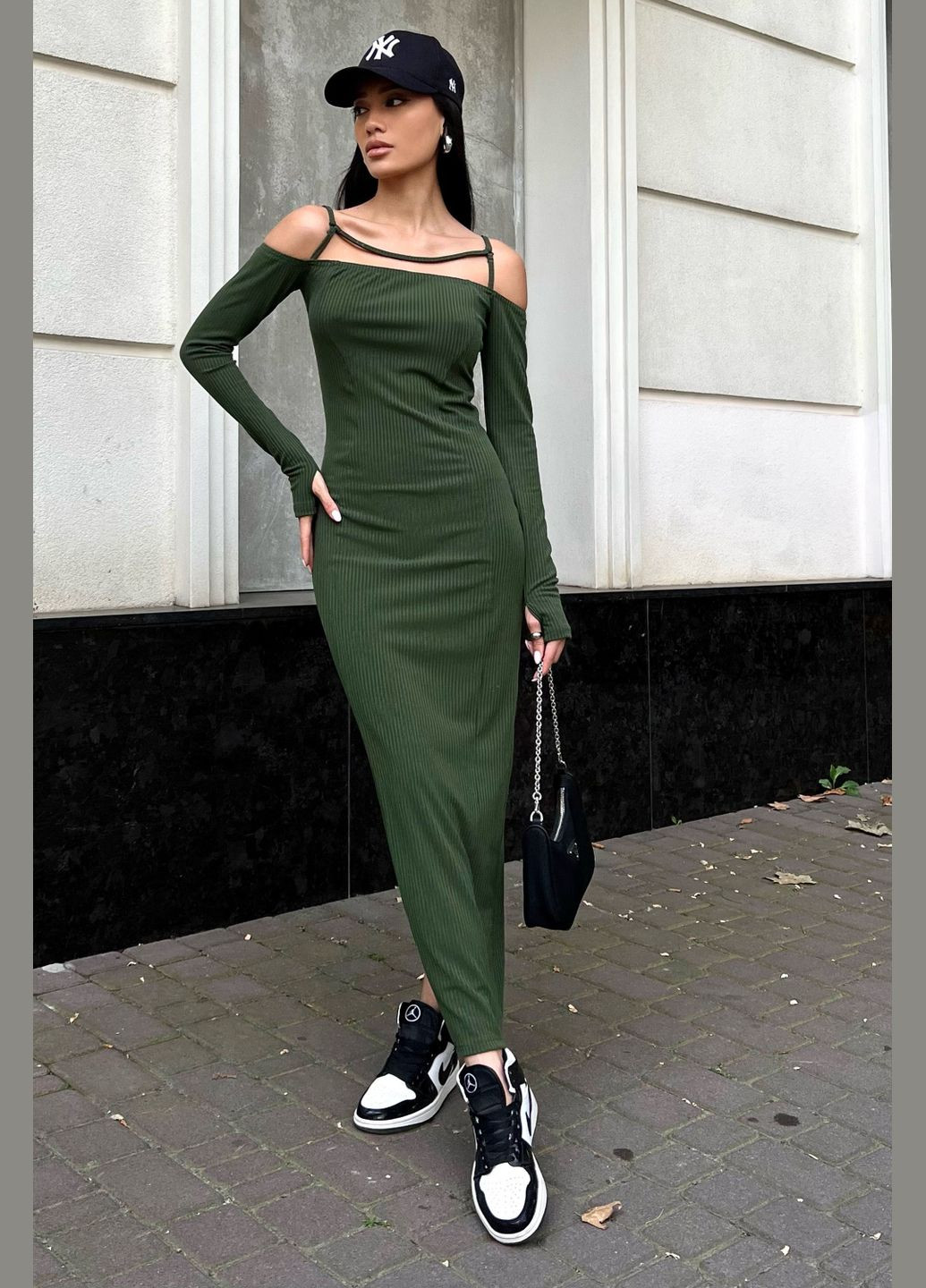 Оливкова (хакі) повсякденний, кежуал, вечірня сукня футляр Liton