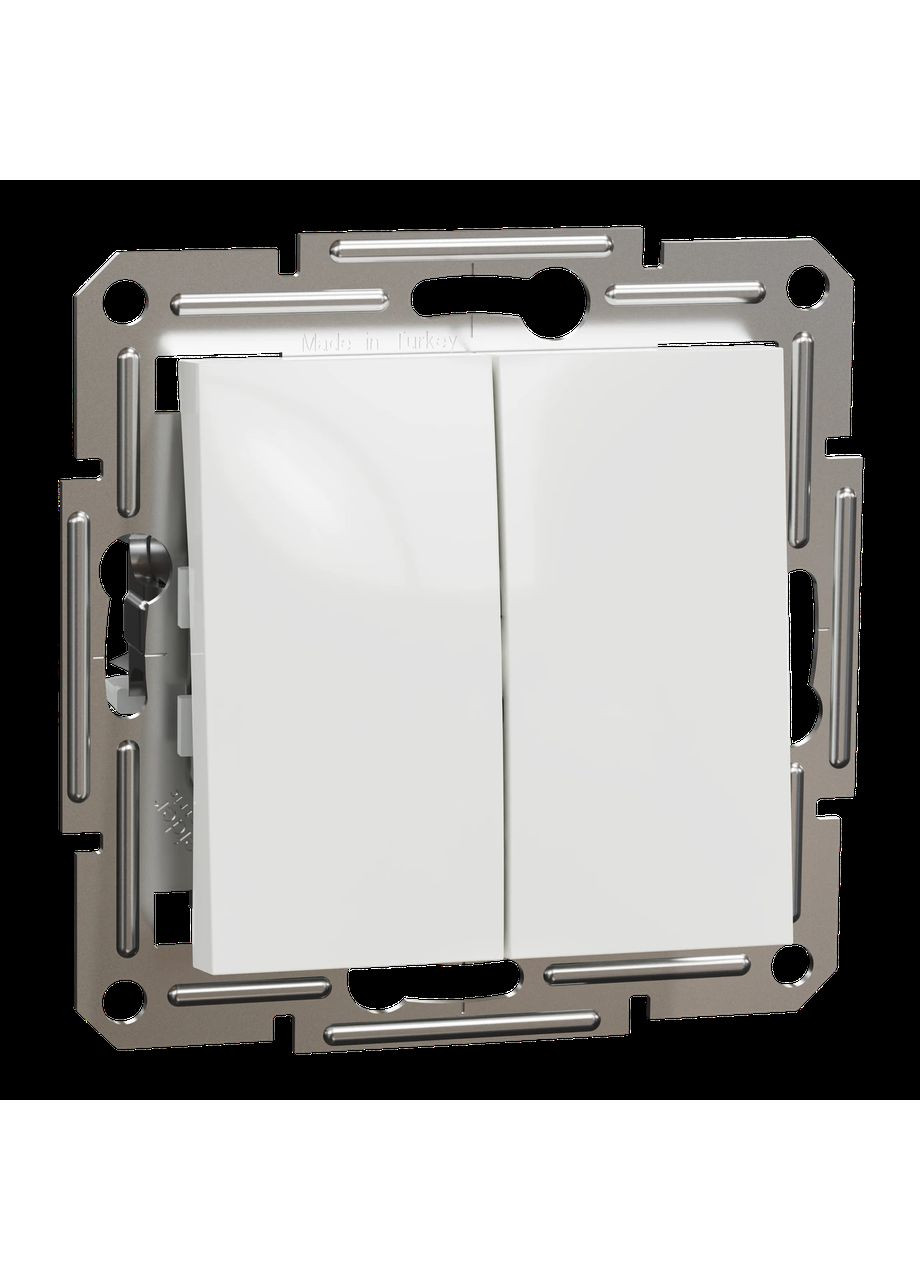 Вимикач двоклавішний прохідний Asfora Білий EPH0600121 Schneider Electric (365841371)