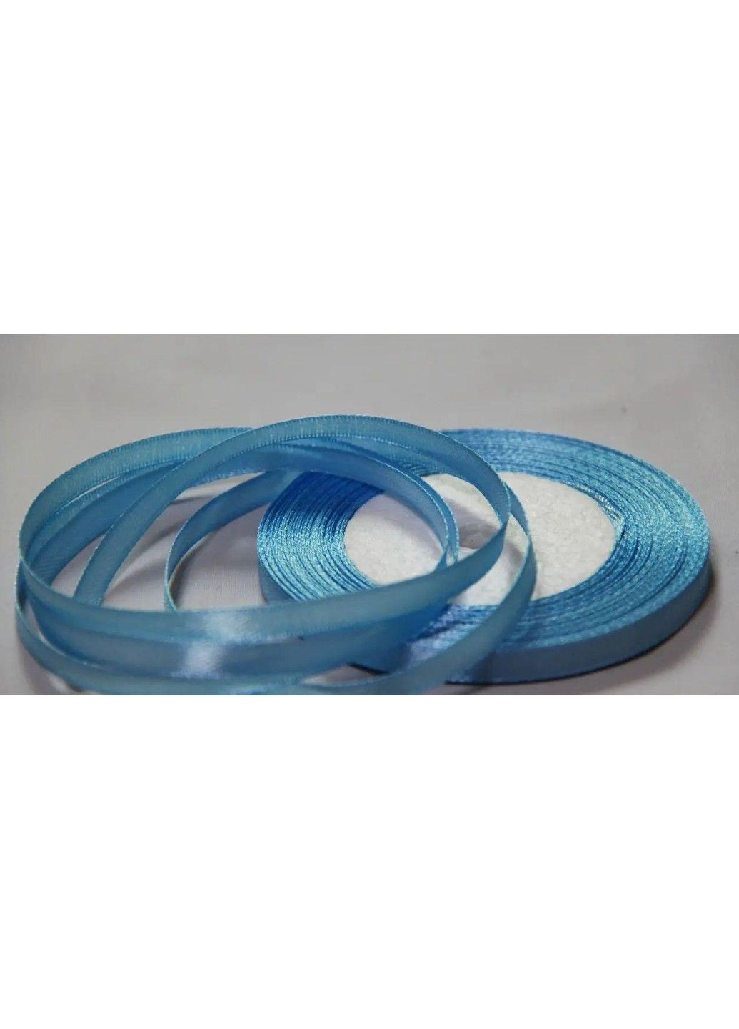 Стрічка атласна блакитна 0.7 см 23м декоративна стрічка, шиття, декор одягу і домашнього текстилю No Brand (334342609)