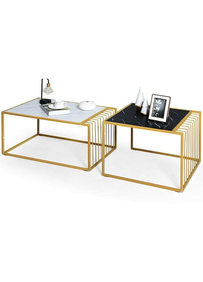 Комплект журнальних столів Scorpion з штучного мармуру Costway (362028011)