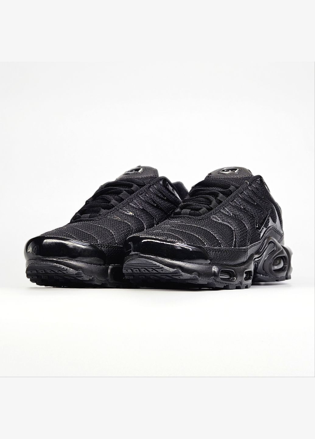 Черные демисезонные кроссовки мужские и женские Nike air max Tn plus black | Найк аір макс Тн плюс