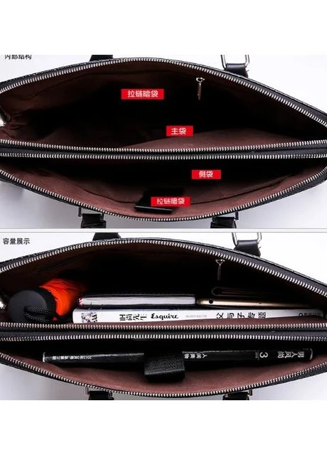 Чоловічий діловий портфель лакова екошкіра 37х26,5 см Eton (363021855)