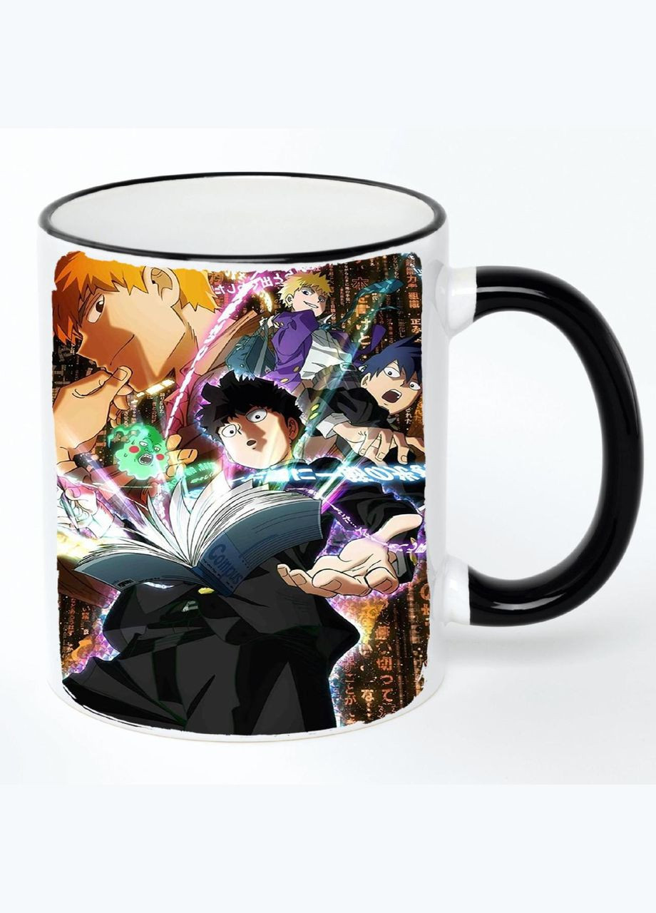 Чашка Моб Псіхо Аніме #007 (кухоль, кружка) Біла з чорною ручкою 330 мл No Brand (322712682)