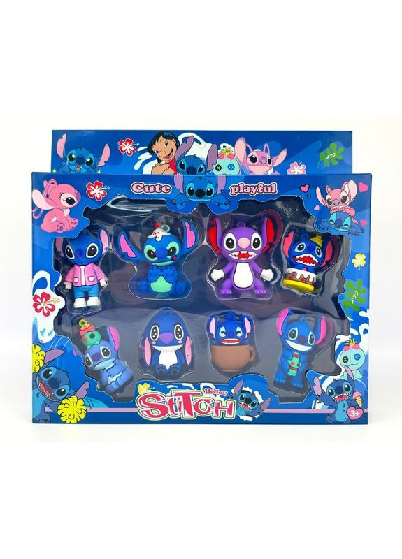 Набор коллекционных фигурок "Лило и Стич" 9527-3A силикон, 8 шт. Bambi (370382382)