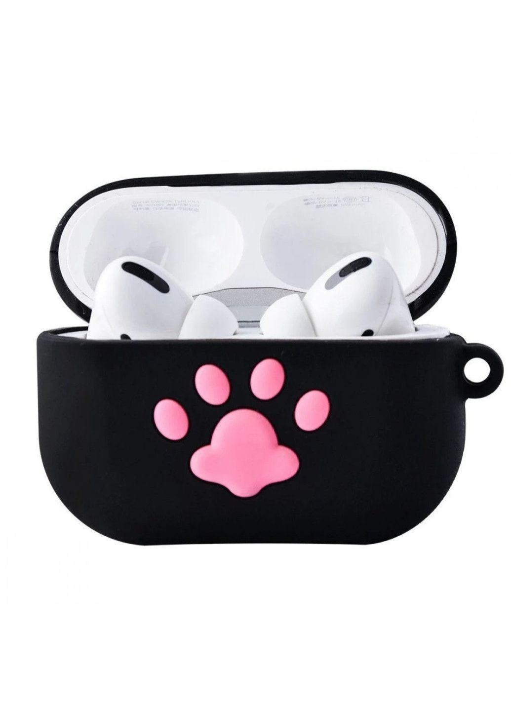 Чохол для навушників 2 чорна лапка котяча силіконовий Trends Airpods Pro (360897095)