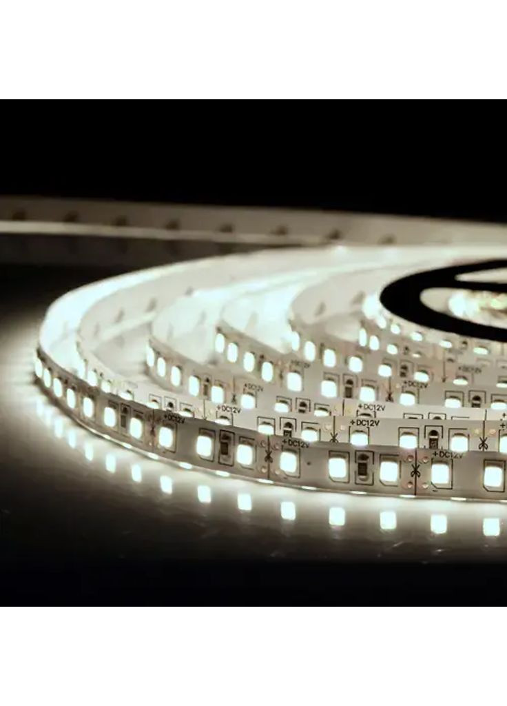 Светодиодная лента 12В SMD2835 120шт/м 915 Лм/м нейтральный белый, негерметичная, 1 метр BIOM (361068693)