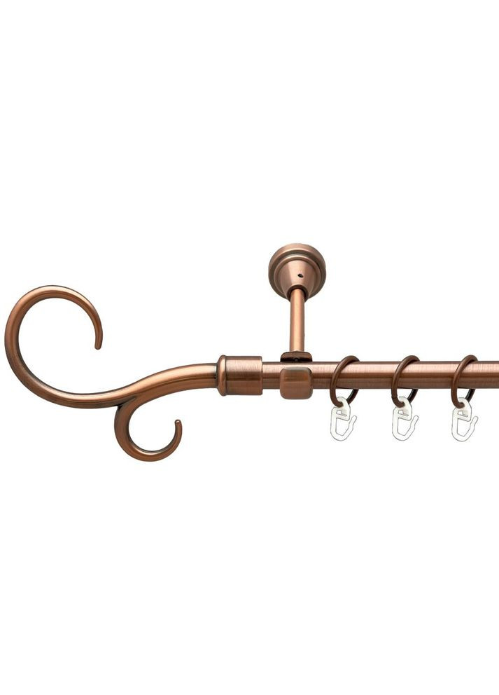 Карниз Крюк Двойной металлический однорядный открытый гладкая труба Медь 16 мм 300 см (00-00019292) ORVIT (300690861)