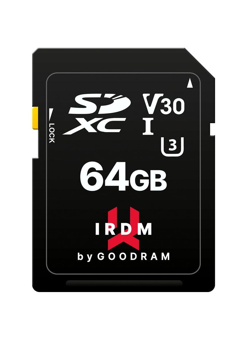 Карта памяти SDXC 64GB UHS-I/U3 Class 10 IRDM S3A0 R100/W40MB/s (IR-S3A0-0640R12) Goodram (366220072)