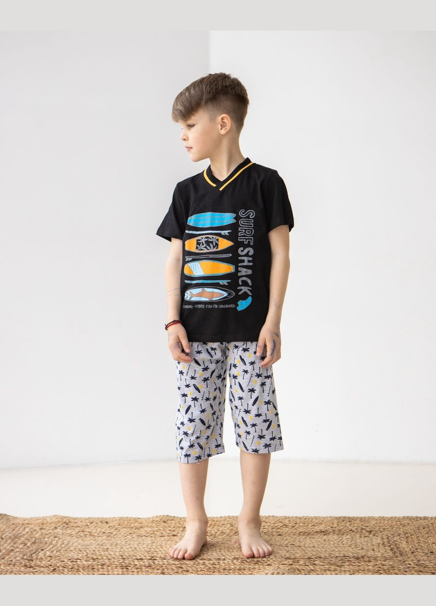 Черная подростковый комплект с шортами на мальчика Tom John