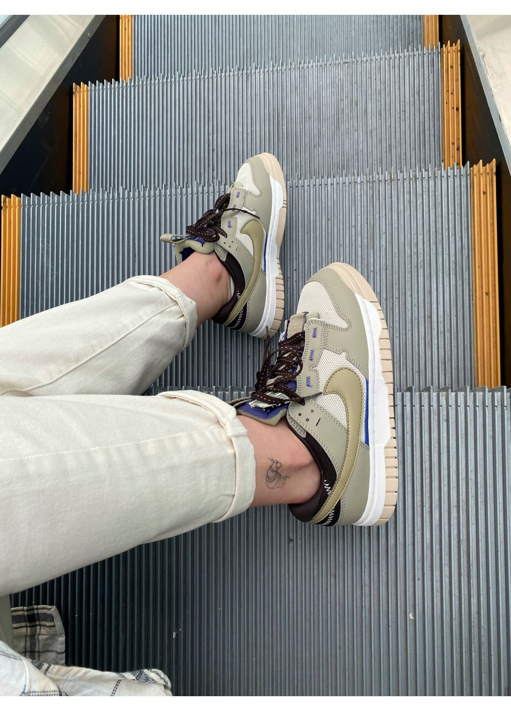 Комбіновані Осінні кросівки чоловічі nike sb dunk low olive dark purple найк сб данк No Brand