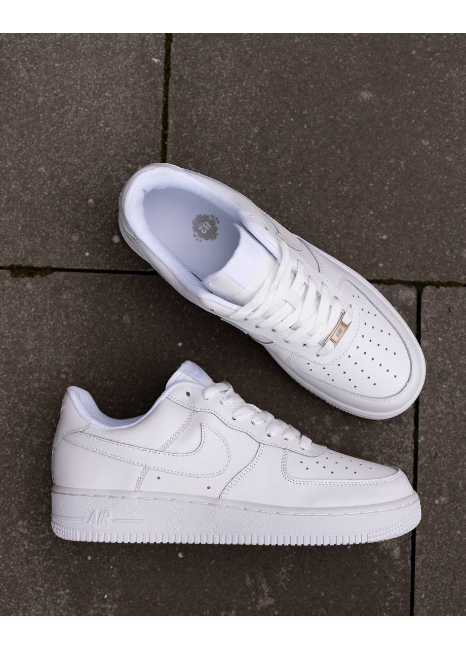 Білі Осінні кросівки чоловічі nike No Brand Air Force 1 07 Leather White