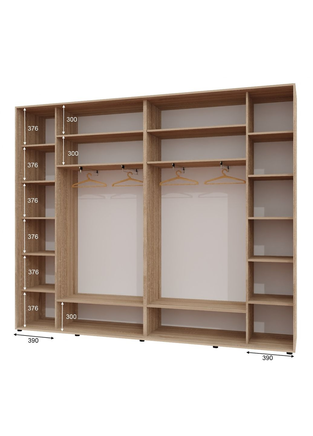 Шафа-купе тридверна 300*45*250 Дуб Сонома 2 Дзеркала з піскострумним малюнком/Дзеркало Люкс-149 Алекса (360442084)