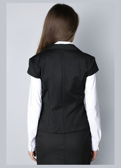 Чорний діловий жилет із декоративною застібкою Жл04 2 Льва (342415140)