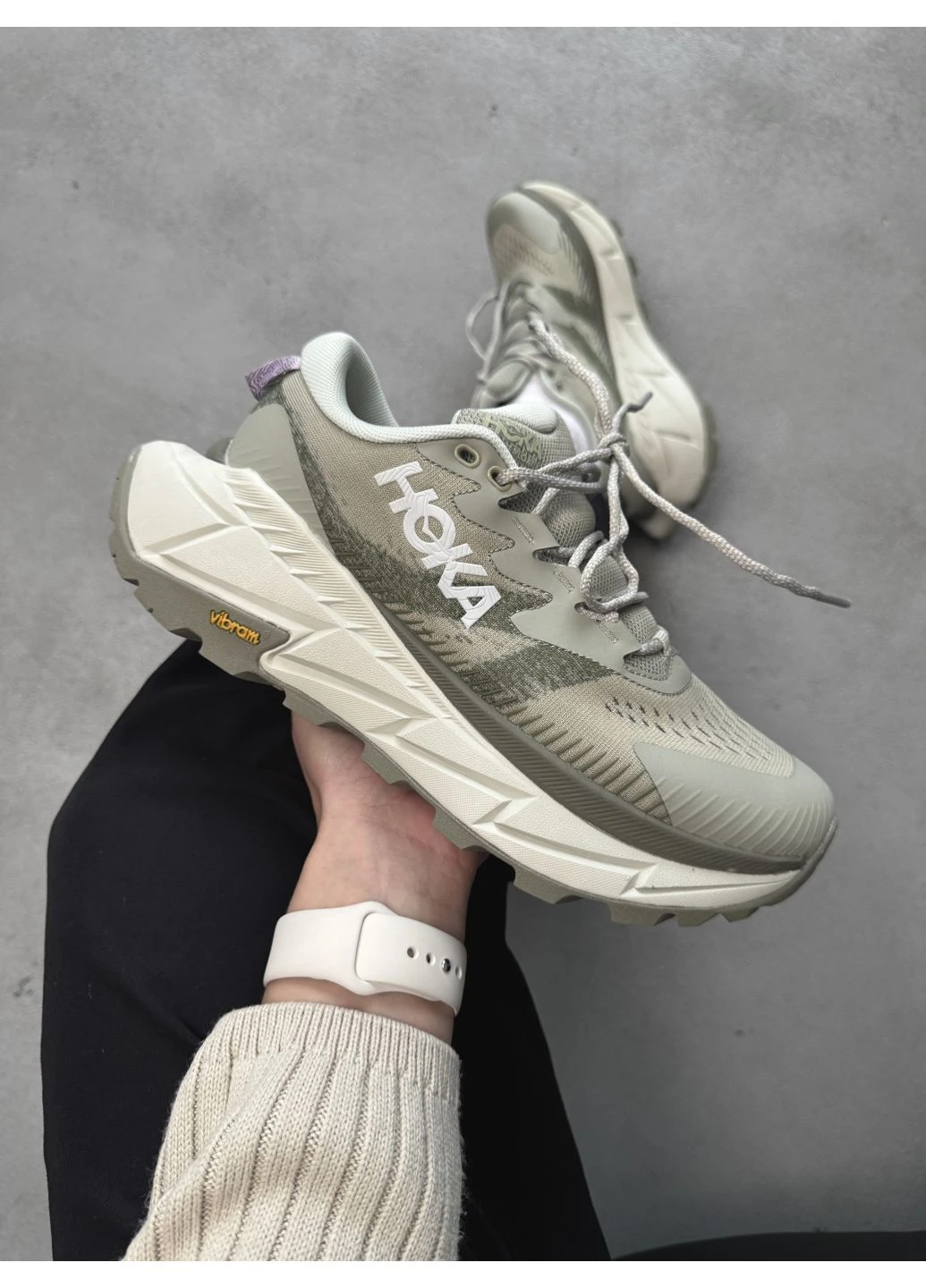 Синій кросівки чоловічі hoka skyline-float x khaki/beige хока сині демісезон No Brand