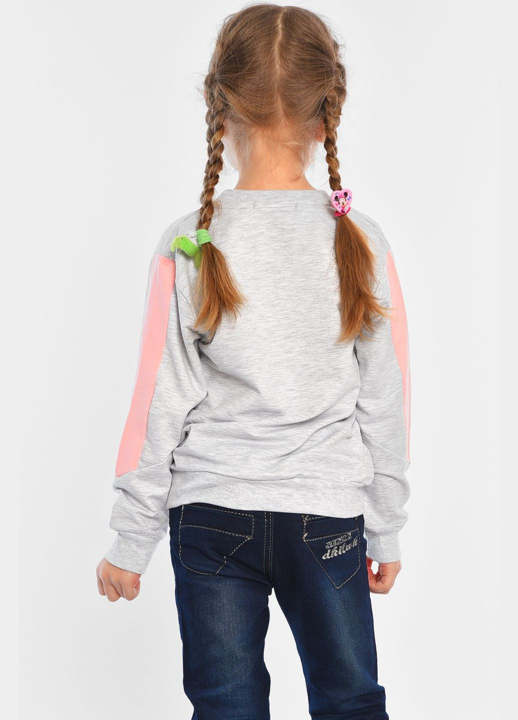 Let's Shop світшот дитячий для дівчинки світло-сірого кольору абстрактний світло-сірий кежуал