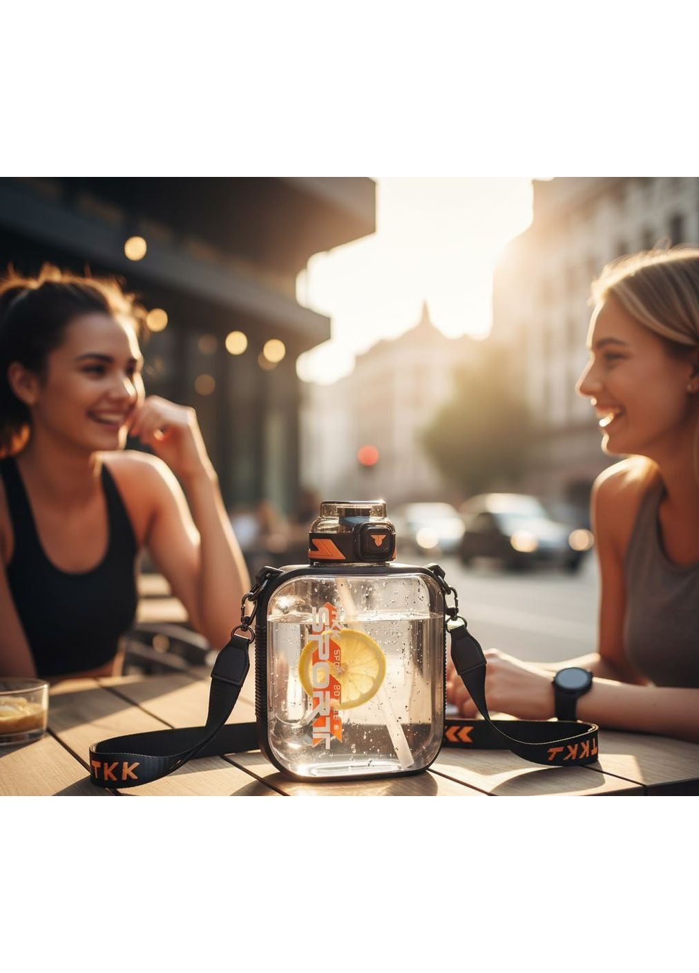 Пляшка TKK SPORT для води 1600 мл із безпечного тритану. Чорна No Brand (296101844)