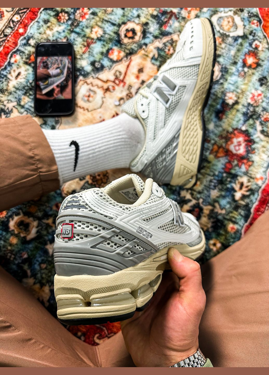 Сірі всесезон кросівки чоловічі і жіночі new balance 1906r grey beige | нью беланс 1906r сірі бежеві No Brand