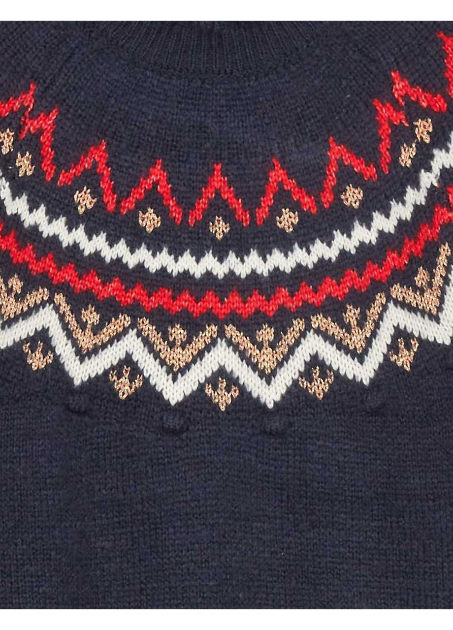 Синій джемпер зима,синій в візерунки, Kiabi