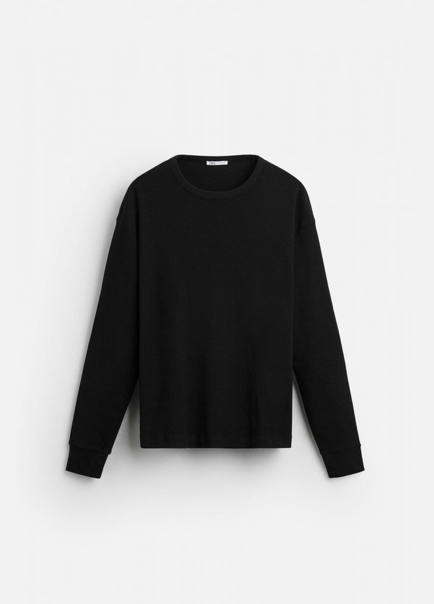 Черный демисезонный кэжуал лонгслив Zara