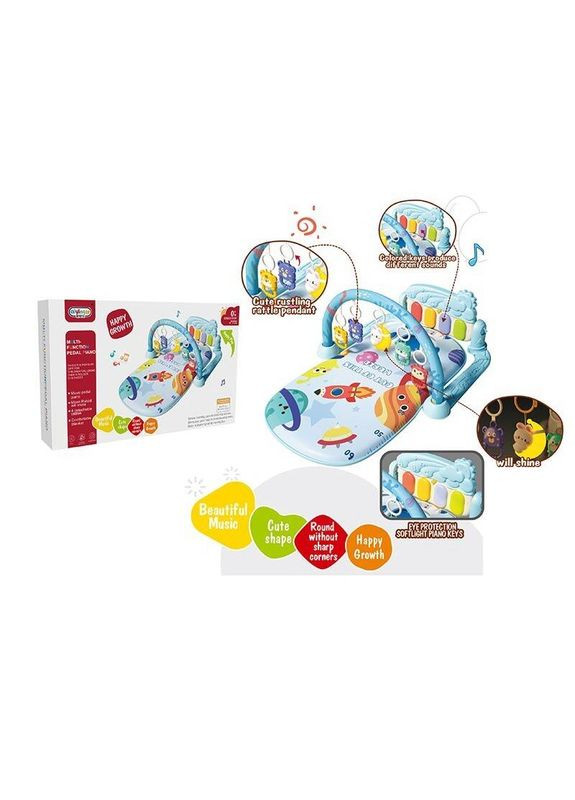 Килимок 368-5 B (24) піаніно, мелодії, підсвічування, 5 підвісок, брязкальця, в коробці No Brand (324619829)