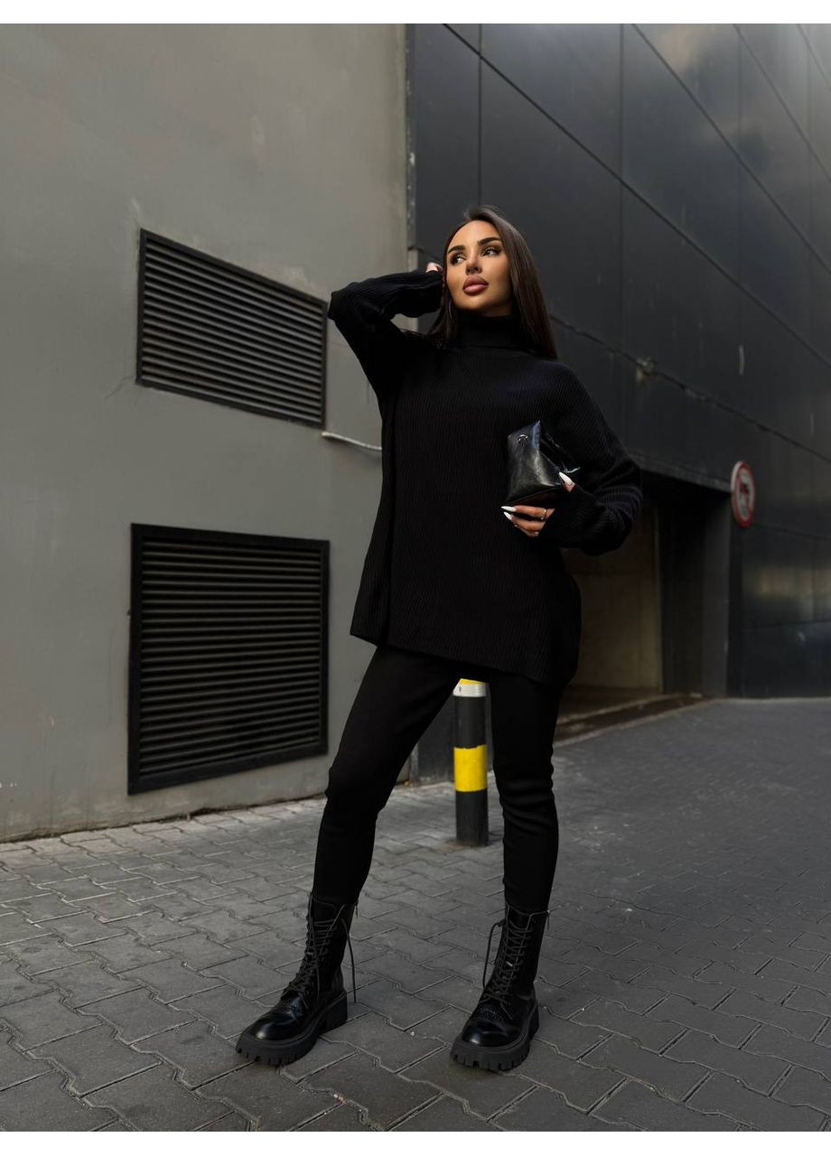 Жіночий костюм светр+лосiни чорного кольору 34768 No Brand (362024059)