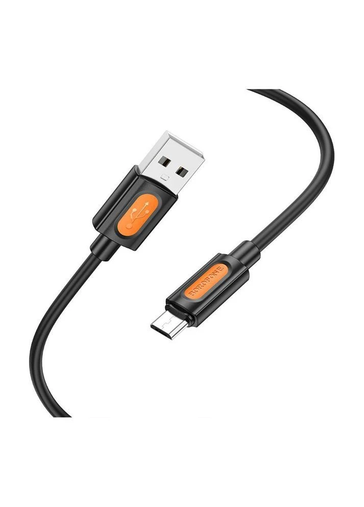 USB BX114 Silicone Micro 2.4A Черный Borofone (388893020)