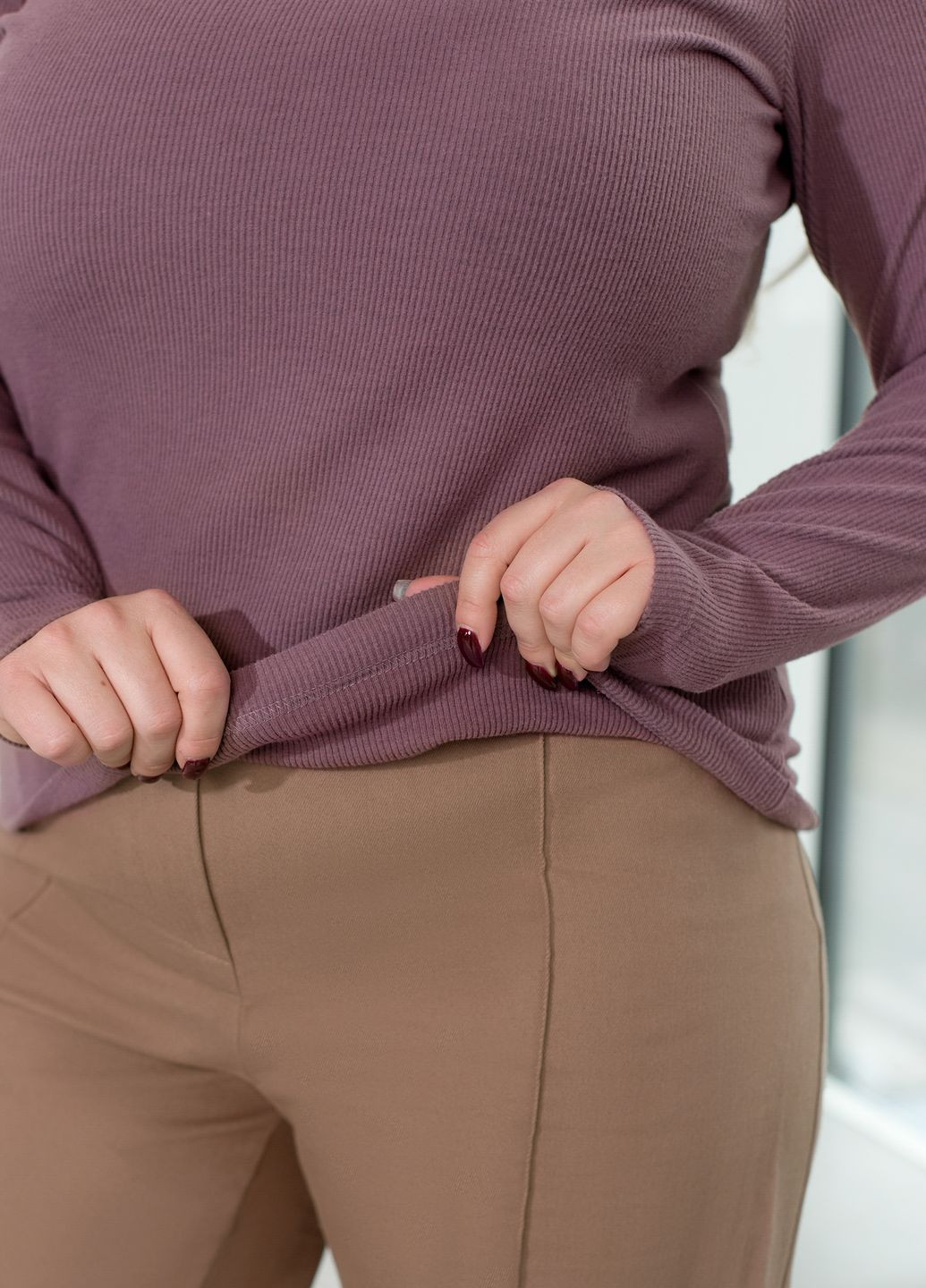 Гольф женский из ангоры в рубчик теплый с начесом No Brand (367582410)