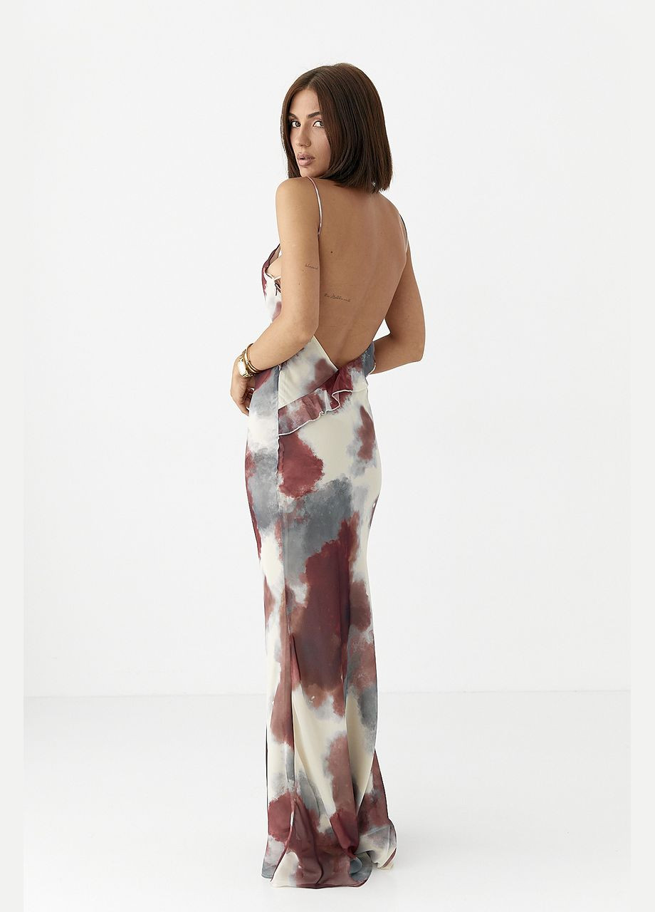 Летний женский шифоновый сарафан с цветком Lurex